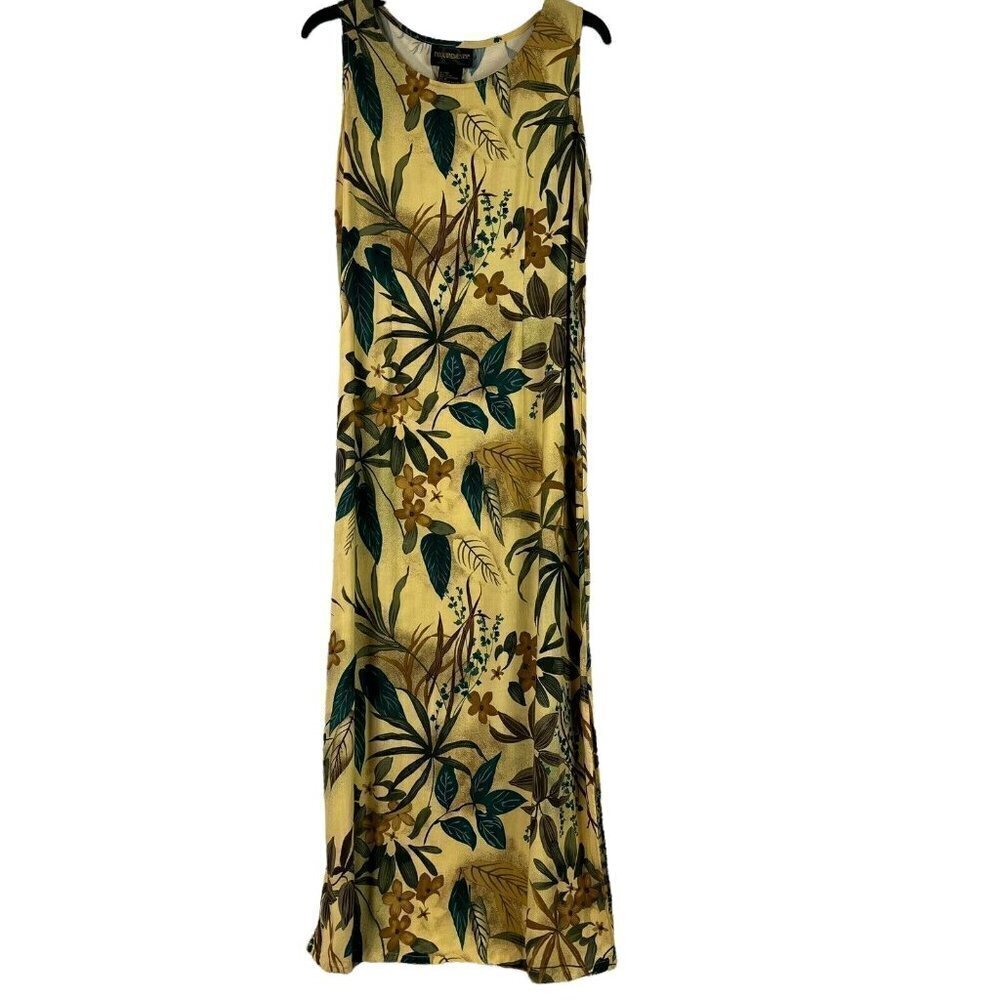 Requirements Womens Floral Maxi Dress Tie Back Rayon Medium - Picture 2 of 8